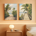 Two Panel Tropical Seascape Canvas Art 11x16 Gallery Quality