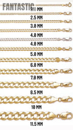10K Yellow Gold- Solid Cuban Link (Curb Cuban) Chain