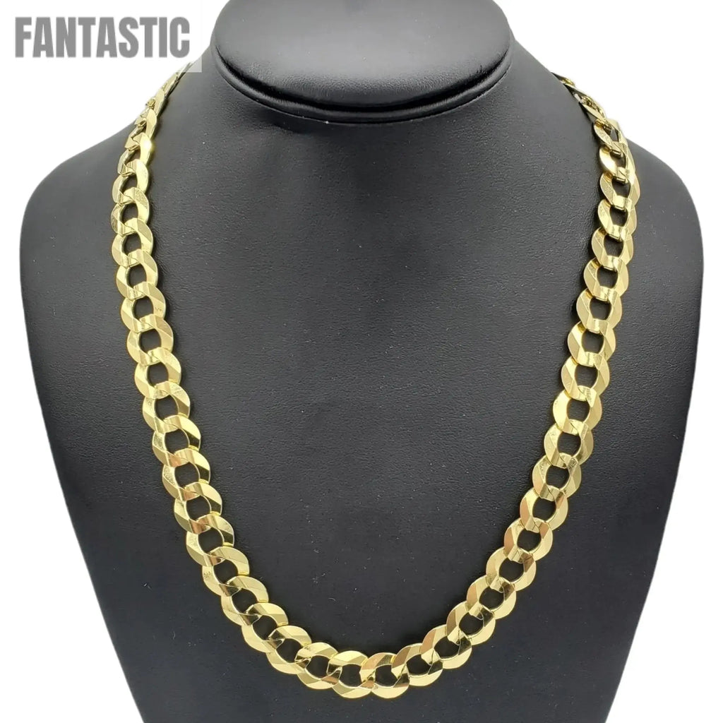 10K Yellow Gold- Solid Cuban Link (Curb Cuban) Chain