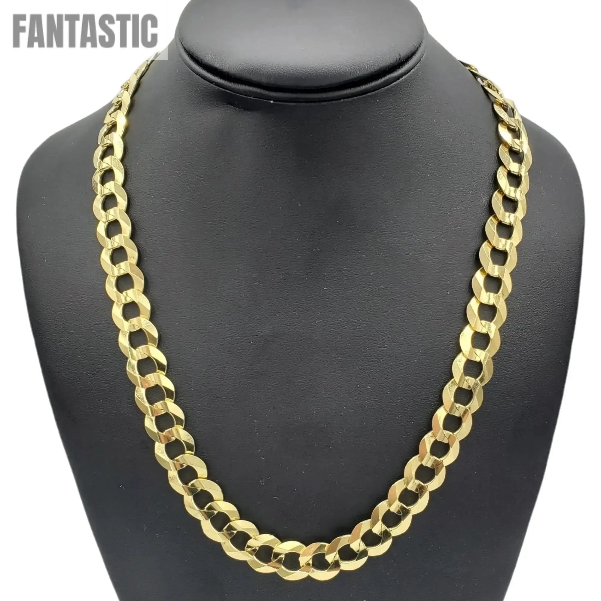 10K Yellow Gold- Solid Cuban Link (Curb Cuban) Chain