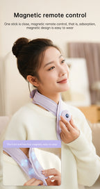 Neck Massager with Heat, Portable Neck Lymphatic Massager for Pain & Fatigue Relief