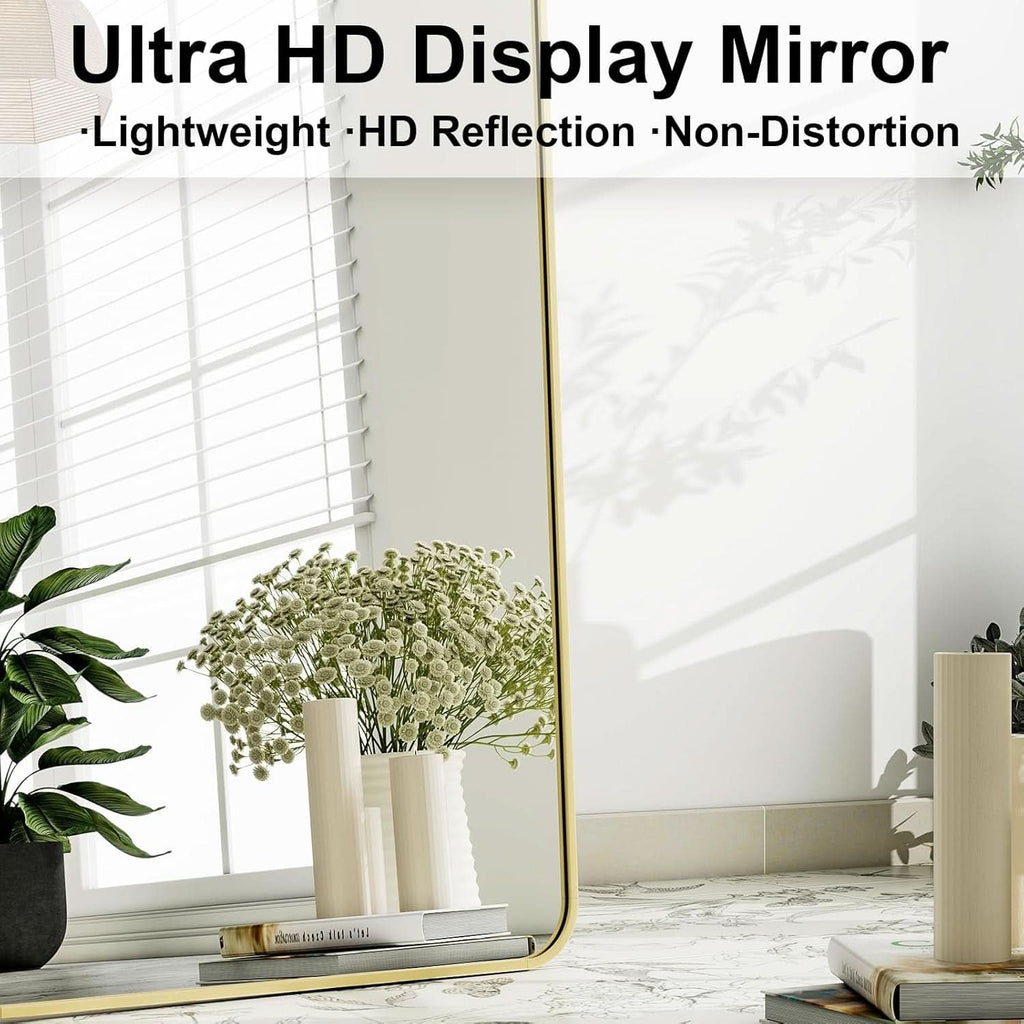 Goldtone 56X21 Complete Length Floor Standing Mirror