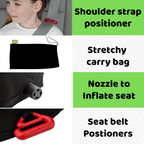 BubbleBum Inflatable Travel Booster Seat for Kids (Ages 4–11) Portable Car Booster for Taxis, Rental Cars & Travel ✔️