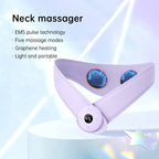Neck Massager with Heat, Portable Neck Lymphatic Massager for Pain & Fatigue Relief