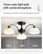 Milk Glass Sputnik Chandelier Adjustable Height Dimmable