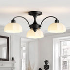 Milk Glass Sputnik Chandelier Adjustable Height Dimmable
