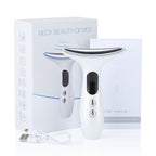 Facial Lift Anti Wrinkle Reduce Double Chin 3 Colors LED Photon Therapy EMS Face Neck Massager Beauty Device
