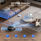 Robot Vacuum Cleaner with Self-Emptying Dustbin and Mopping Function - LDS Laser Technology for Efficient Floor Cleaning