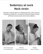 Neck Massager with Heat, Portable Neck Lymphatic Massager for Pain & Fatigue Relief