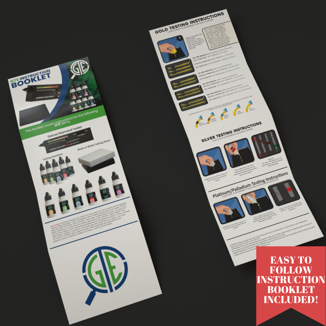 GTE Complete Gold, Silver, & Platinum Jewelry Testing & Appraisal Kit – Professional Grade