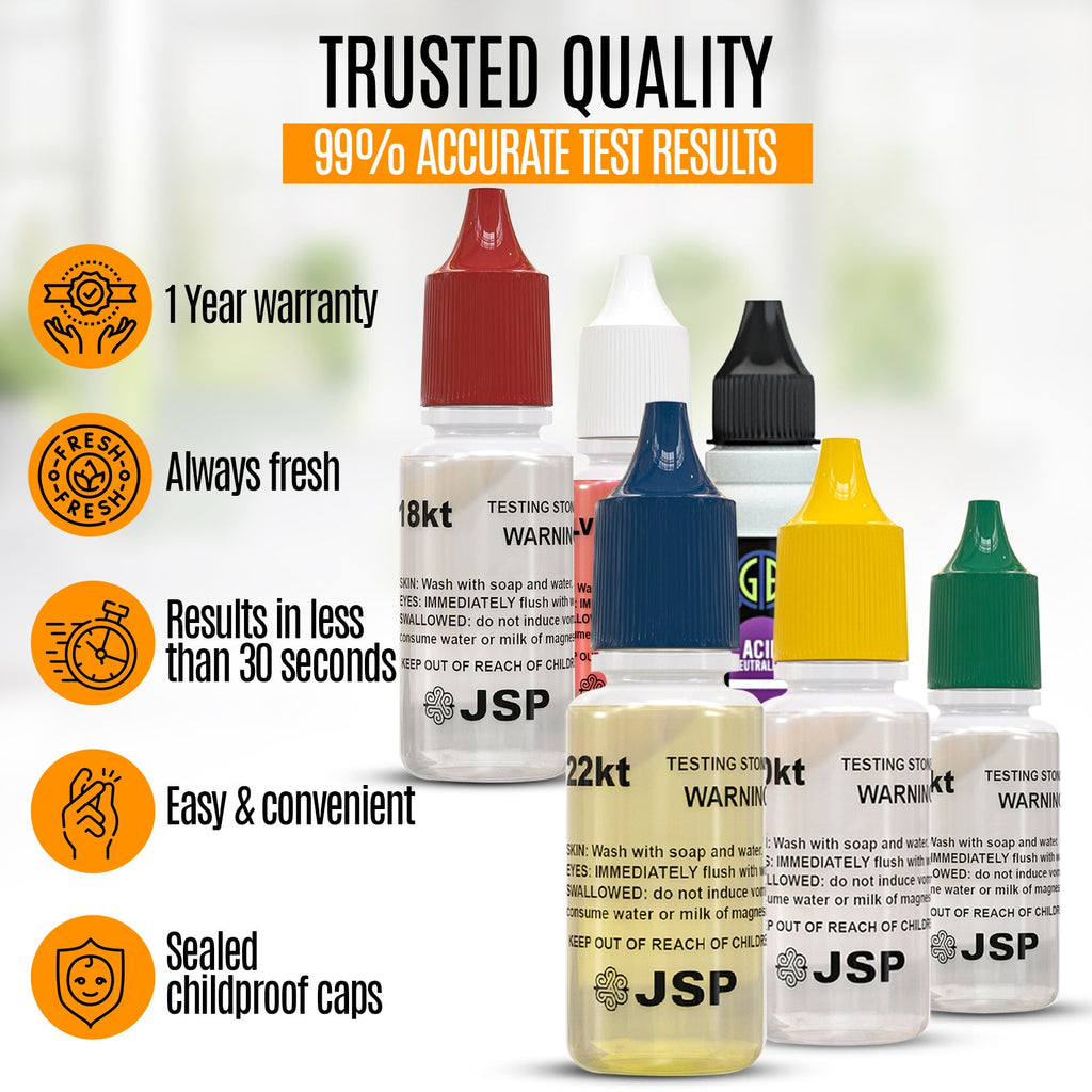 GTE Complete Gold, Silver, & Platinum Jewelry Testing & Appraisal Kit – Professional Grade