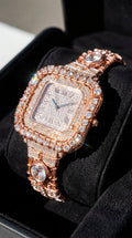 Custom Wire Wrapped pure copper and rose gold moissanite diamond watch￼