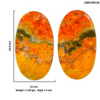 Indonesian Bumble Bee Pair 15x26.8x4 mm Oval Shape Polished Gemstone LS69-04118