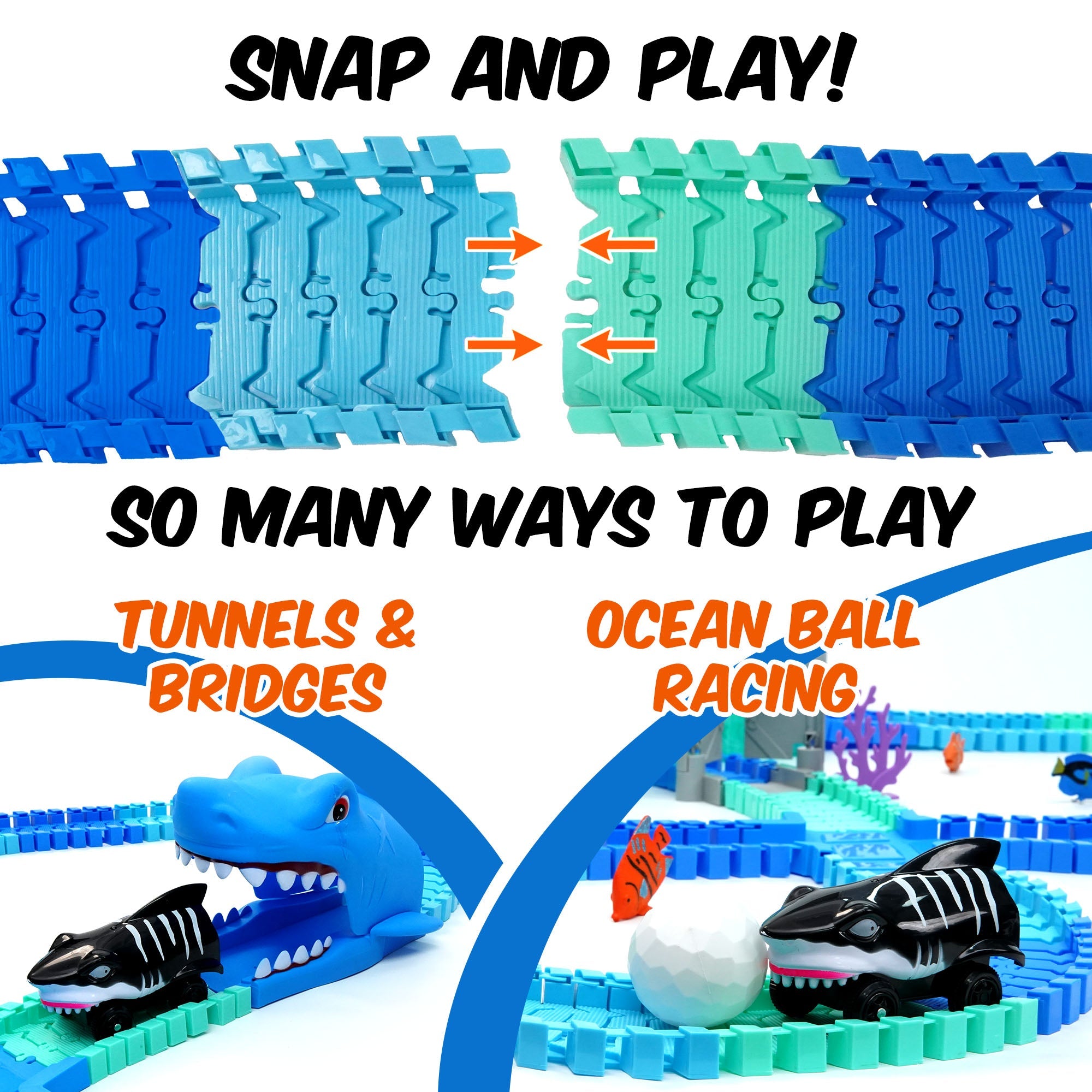 USA Toyz Ocean Race Tracks for Kids- 265pk
