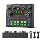 Audio Mixer with Voice Changer - Podcast Sound Card for Phone, Gaming, Karaoke & Live Streaming
