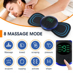 Portable EMS Neck & Body Muscle Stimulator – Low-Frequency TENS Pain Relief Massager with Gel Patches