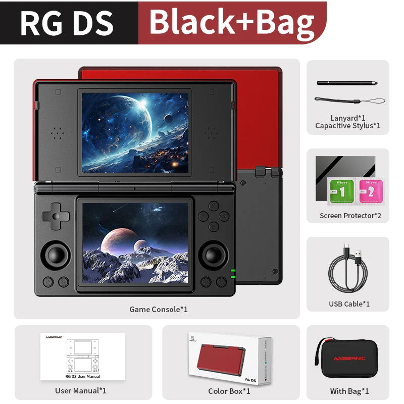 Dual-Screen Flip Handheld Game Console 4.0 in (10.16 cm) IPS Touchscreen — Android 14, 4000mAh, WiFi 2.4/5G & Bluetooth 4.2, TF up to 2TB