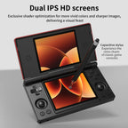 Dual-Screen Flip Handheld Game Console 4.0 in (10.16 cm) IPS Touchscreen — Android 14, 4000mAh, WiFi 2.4/5G & Bluetooth 4.2, TF up to 2TB