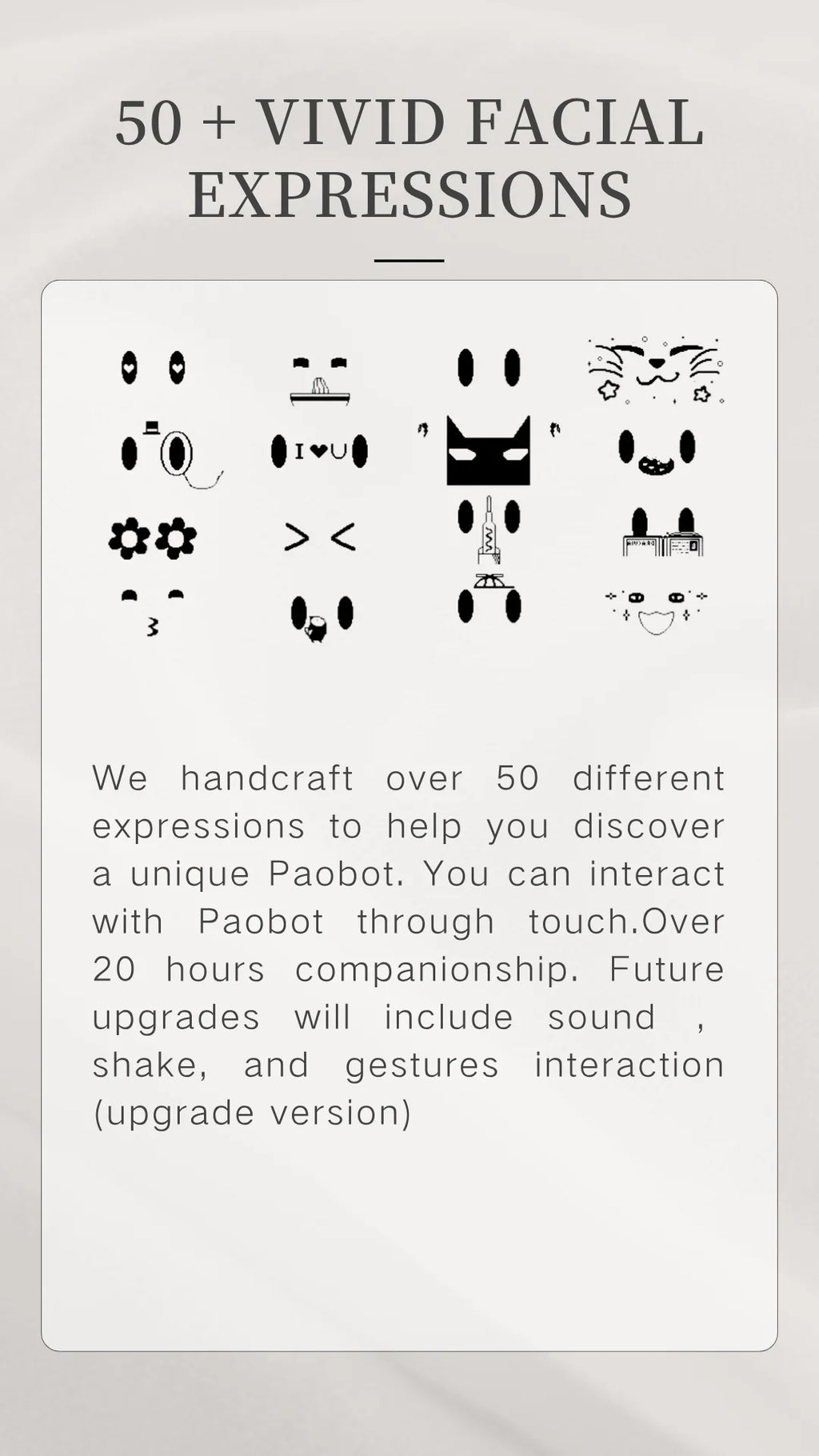 PAOBOT Intelligence Robot Companion Emo Robot Pets Interactive Smart Robot Toy Mini Desktop Robot Electronic Tamagotchi