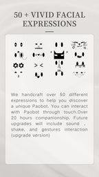 PAOBOT Intelligence Robot Companion Emo Robot Pets Interactive Smart Robot Toy Mini Desktop Robot Electronic Tamagotchi