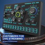 48V Audio Mixer with Voice Changer - Podcast Mixer & USB Sound Card for Phone, Gaming, Karaoke, Live Streaming