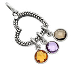 Heart - Citrine, Amethyst & Smoky Quartz Pendant P-1731 SDP147839