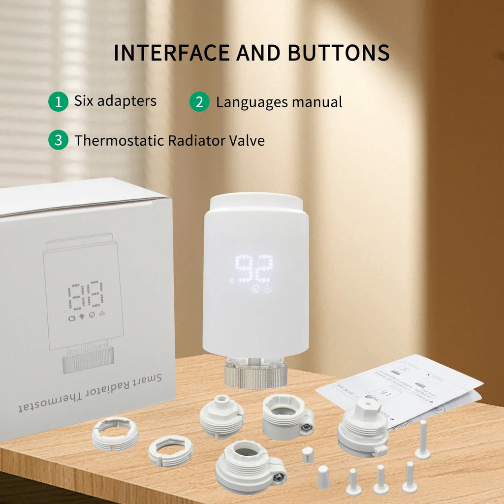 Tuya Smart Home Zigbee 3.0 Thermostatic Valve Radiator Zigbee Thermostat Radiator Zigbee Thermostatic Valve Alexa Google Home