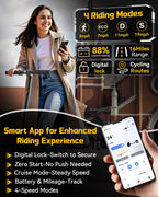 Foldable Electric Scooter 350W 19 mph — APP Smart Control, 4-Speed Modes, 16–40 Mile Range for Adults