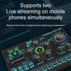 48V Audio Mixer with Voice Changer - Podcast Mixer & USB Sound Card for Phone, Gaming, Karaoke, Live Streaming
