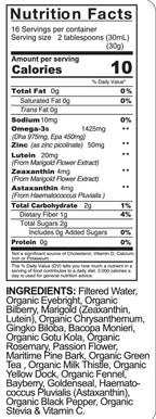 Organic Eye Health Support Tonic – Bilberry, Eyebright, Lutein & Zeaxanthin | Vision, Macular & Blue Light Defense