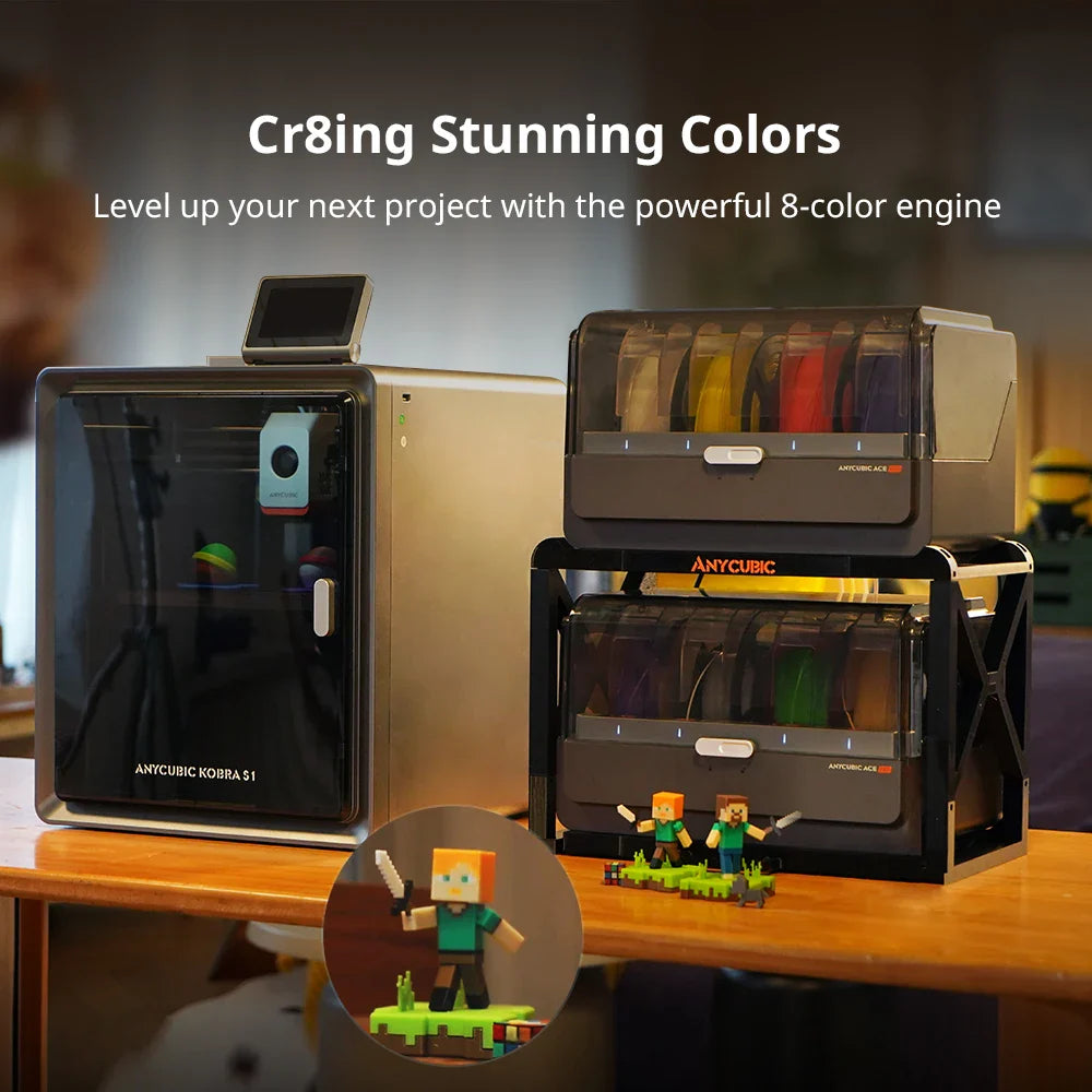 Multi-Color CoreXY 3D Printer Combo - Up to 600 mm/s, 9.84 x 9.84 x 9.84 in (250 x 250 x 250 mm), 320°C Hotend, Ultra-Quiet