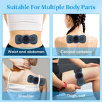 Portable EMS Neck & Body Muscle Stimulator – Low-Frequency TENS Pain Relief Massager with Gel Patches