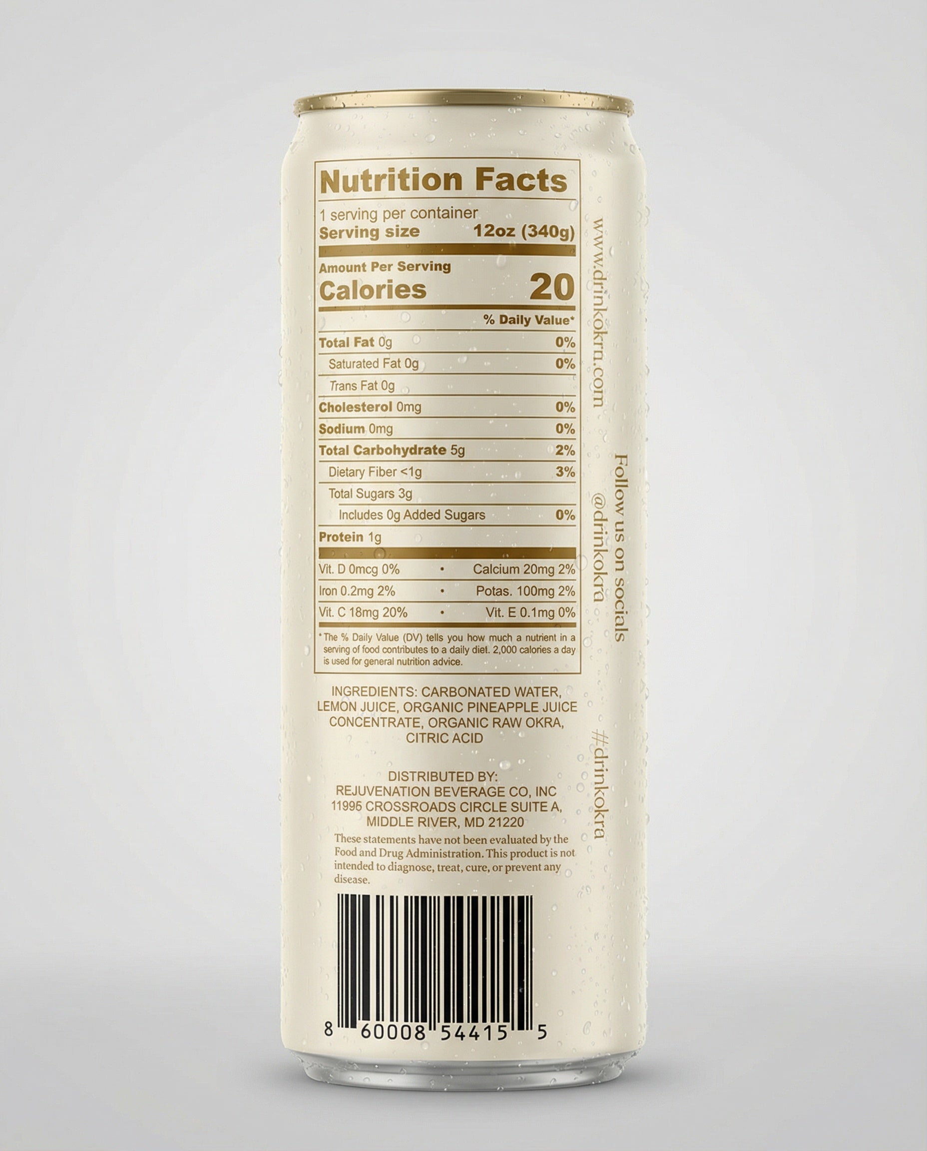 O’kra – Sparkling Okra Water (Pineapple) | Hydration & Skin Health