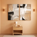 Abstract Geometric Canvas Wall Art 16x11 Inches Mahogany