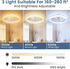 White 20 Inch Contemporary Ceiling Fan With Lighting