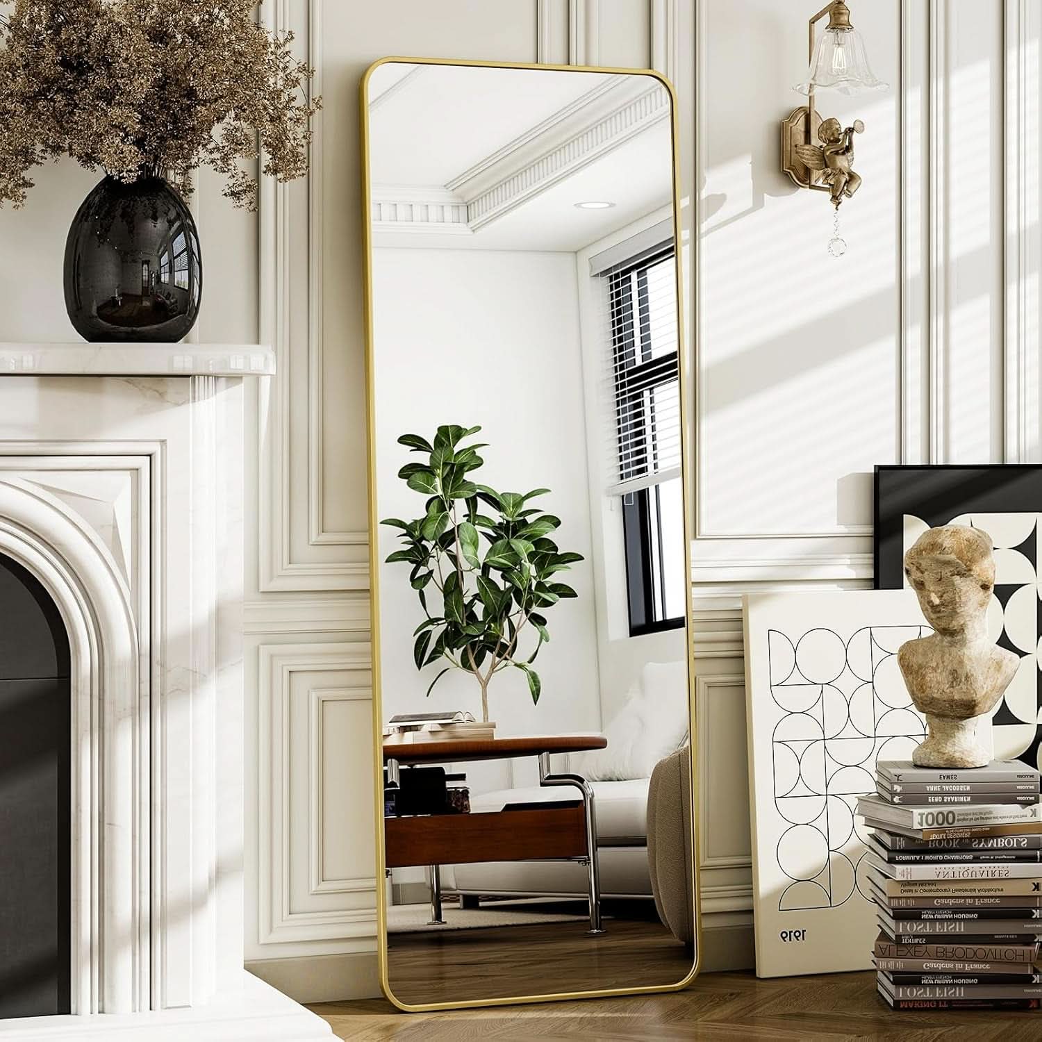 Goldtone 56X21 Complete Length Floor Standing Mirror