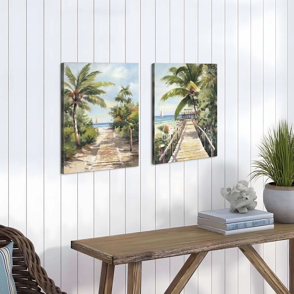 Two Panel Tropical Seascape Canvas Art 11x16 Gallery Quality