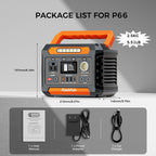 300W Portable Power Station, 230.88Wh /62400mAh Solar Generator, Regulated DC Output Backup Battery with AC Outlet, LED Light Power Station for CPAP Camping