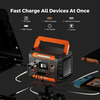 Flashfish P66A 200W Solar Generator, Portable Power Station Battery Pack with AC/USB/DC Output, 144.3Wh Capacity Comes with Multiple Adapters for Camping, Gift Home Emergency and Outdoor Travel