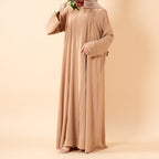 Serene Pleated Georgette Abaya Loose Full-Length Modest Style (MA254)