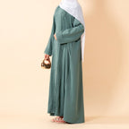 Serene Pleated Georgette Abaya Loose Full-Length Modest Style (MA254)