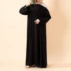 Serene Pleated Georgette Abaya Loose Full-Length Modest Style (MA254)