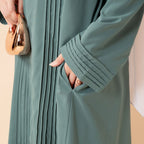 Serene Pleated Georgette Abaya Loose Full-Length Modest Style (MA254)