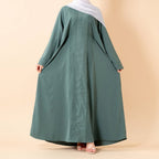 Serene Pleated Georgette Abaya Loose Full-Length Modest Style (MA254)