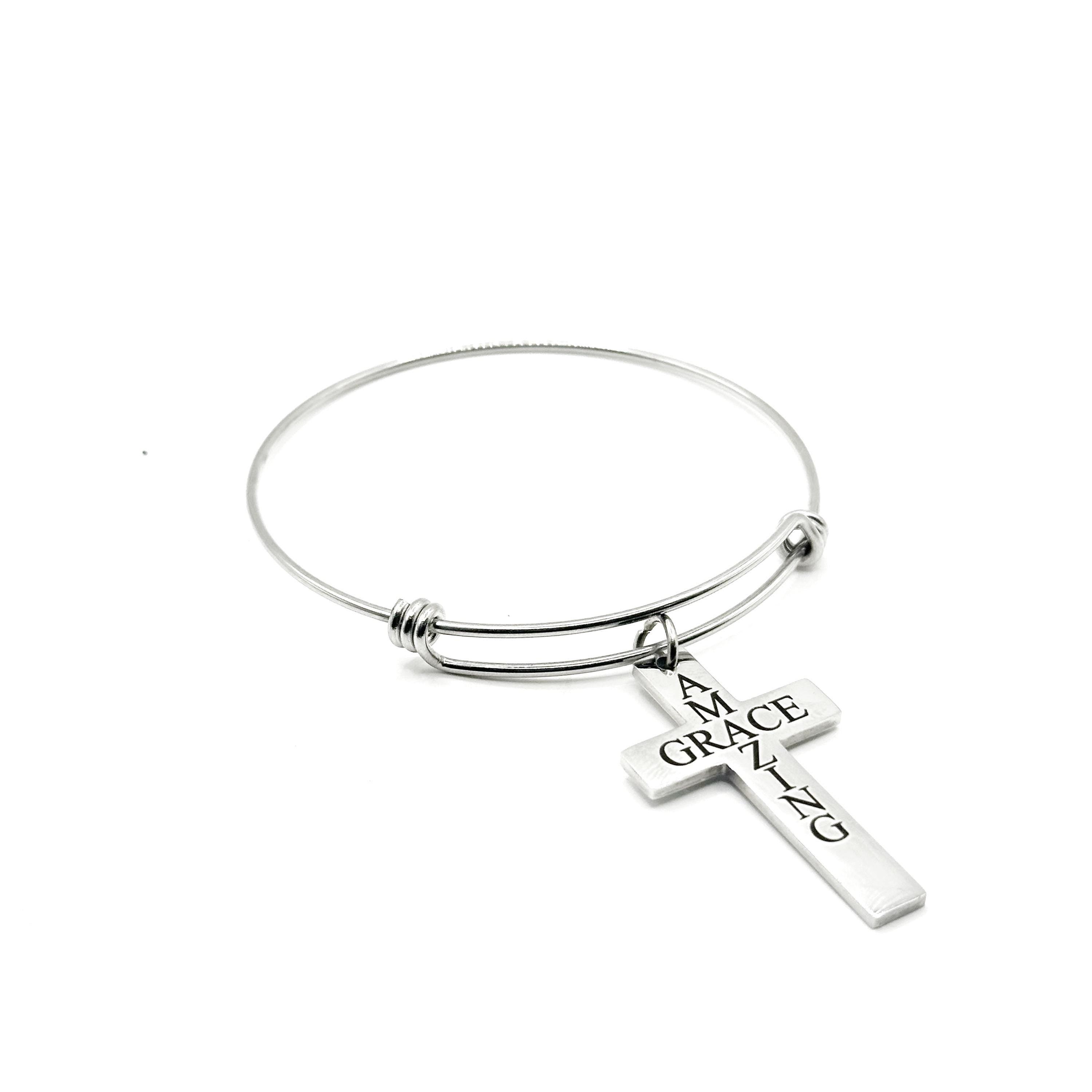 Amazing Grace Cross Bracelet Bangle