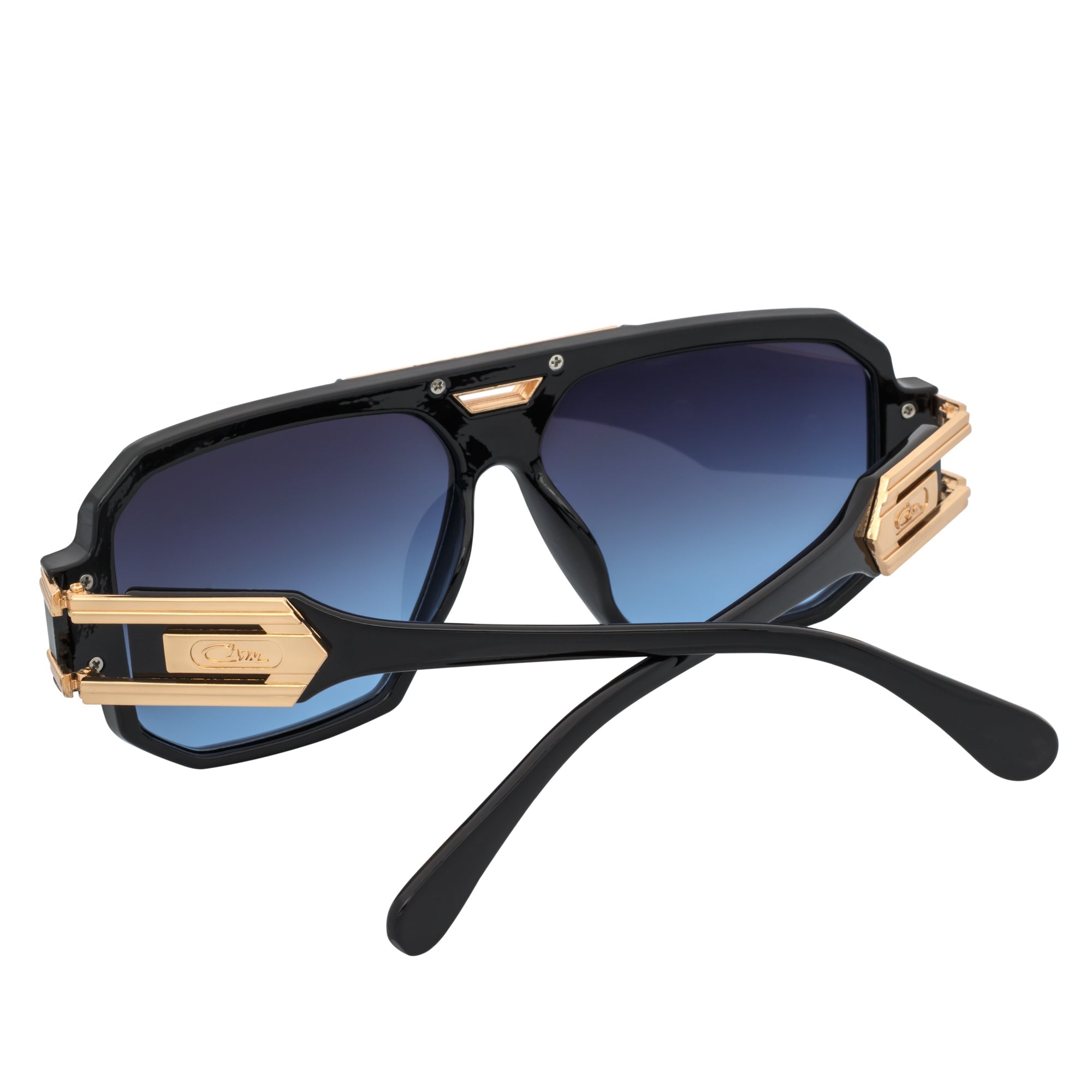 LEGEND - Retro Flat Top Square Sunglasses Black Blue-Lavender Fade