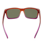 ENZO - Modern Sports Thick Square Sunglasses Black-Red Orange Mirror