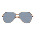 KEY - Oversize Large Flat Lens Metal Aviator Sunglasses Gold Silver Mirror