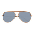 KEY - Oversize Large Flat Lens Metal Aviator Sunglasses Gold Silver Mirror