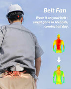 Portable Waist Fan Rechargeable 25H Battery 4 Speed 6600RPM Orange